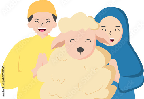 Happy Muslim Family Celebrating Eid al-Adha