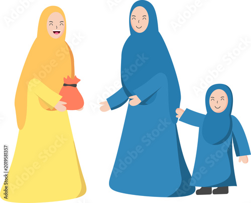 Happy Muslim Family Celebrating Eid al-Adha