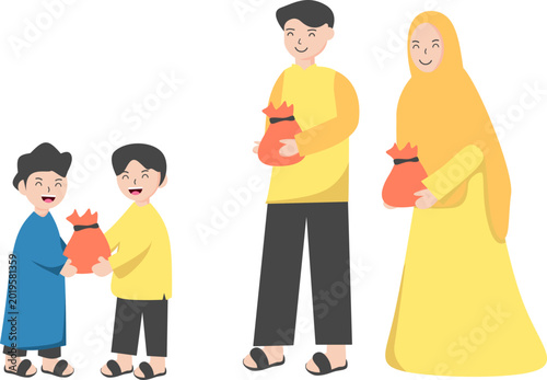 Happy Muslim Family Celebrating Eid al-Adha