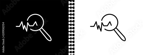 Photos sine waves analysis UI outline icon in black and white mode - business and analytics collection