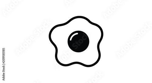 Fried egg silhouette on a white background silhouette high quality