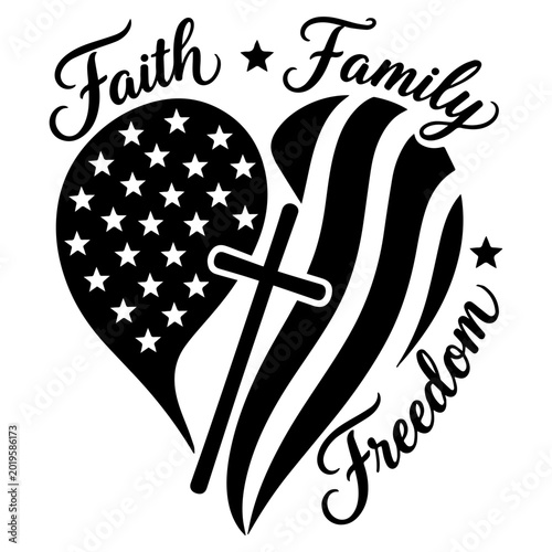 faith family freedom heart svg file
