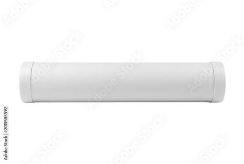 Fotografie White cylindrical mailing tube for poster or document storage