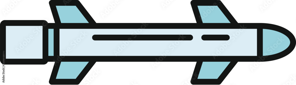 Fototapeta premium Missile rocket weapon icon representing military strength and defense technology