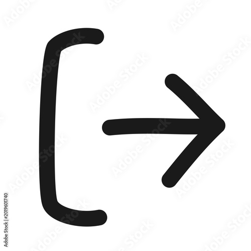 Canvas Print Hand-drawn sketchy icon of a logout symbol in pen stroke style