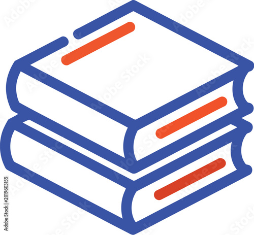Obraz na płótnie Stack of books line icon outline vector sign featuring linear style pictogram isolated on white background for study education and library concepts with editable stroke