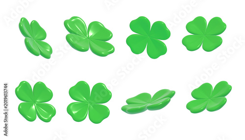 фотографія 3D Four Leaf Clover Icon Collection