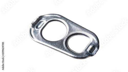 Bild auf Leinwand Aluminum beverage can pull tab, isolated on transparent background