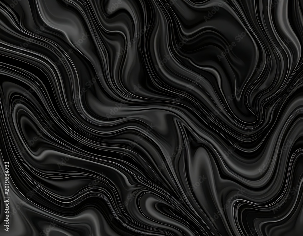 Obraz premium Black wavy abstract background texture.