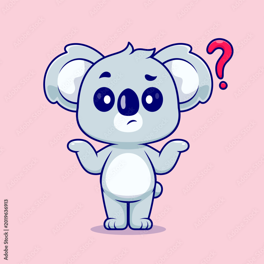 Obraz premium Cute Koala Confused Cartoon