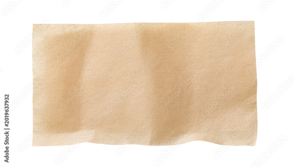 Fototapeta premium Brown paper towel with textured surface, isolated on transparent background