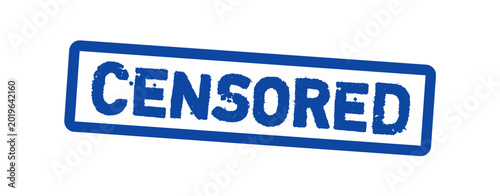Photos Censored Rubber Stamp Vector Illustration – Restricted Content Warning Label for