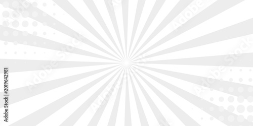 Fotografie abstract gray white sun rays, retro styled comics book texture background, halft