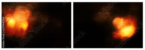 Fotografie Intense orange fire light streak lens flare dark overlay photography texture cin