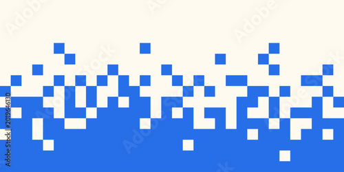 Konstfotografi Abstract modern geometric horizontal monochrome seamless pixel pattern with tran