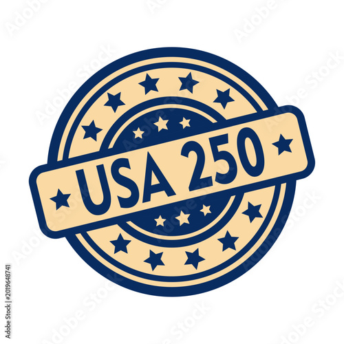 Canvastavla USA 250th Anniversary Commemorative Seal Emblem.