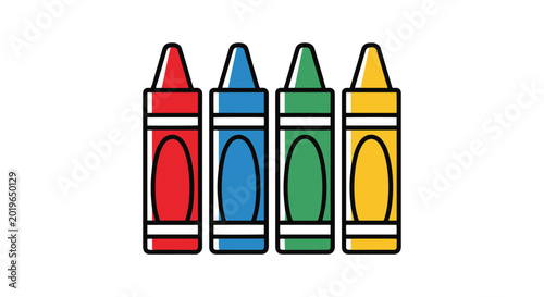 Crayons Line art vector set creative modern abstract illustration