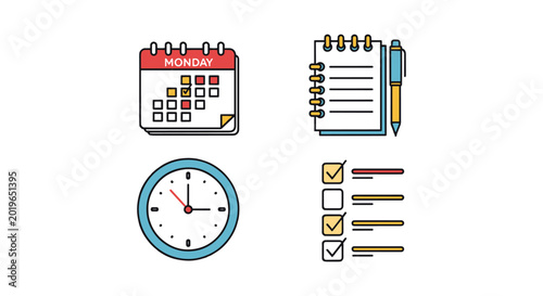 Dailyplanner Line art vector creative abstract color design