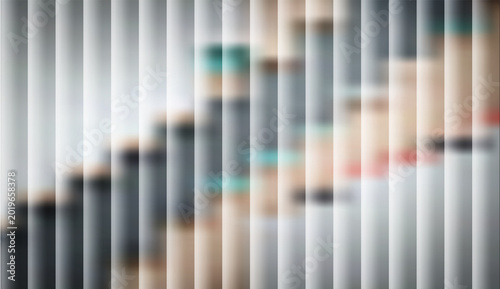 Foto Abstract diagonal progression of colorful muted vertical stripes creating a comp