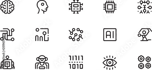Adobe Illustrator Artwork Artificial Intelligence & Technology Line Icons