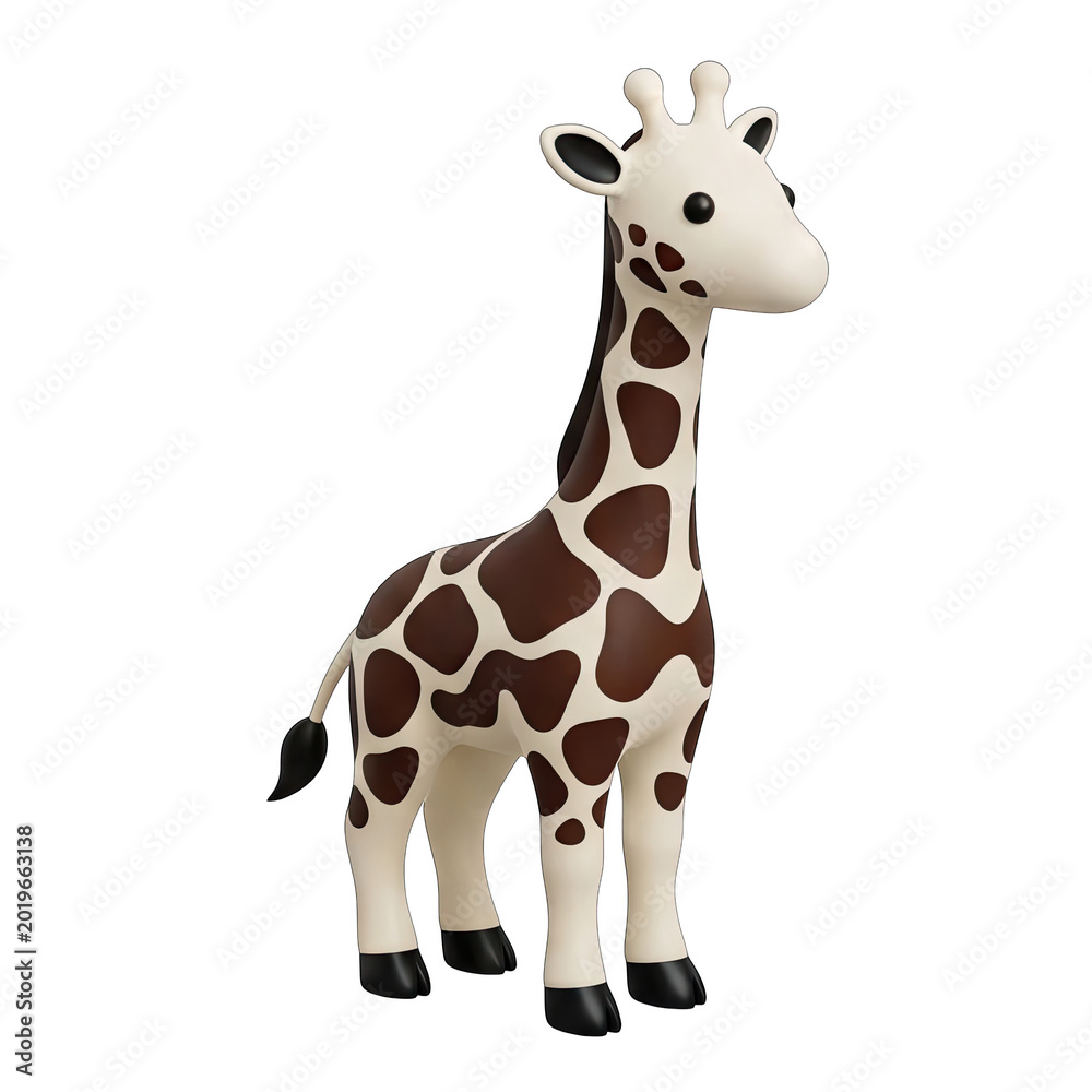 Fototapeta premium 3D Render of a Cute Cartoon Giraffe
