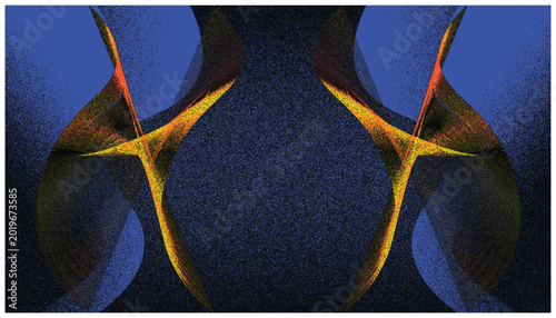 Canvastavla WebA vibrant abstract digital art piece featuring symmetrical blue and yellow wave patterns with a modern geometric flow and deep color contrast