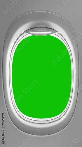 Animated airplane window zoom frame travel trasition overlay