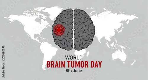 World Brain Tumor Day Awareness Illustration with Map