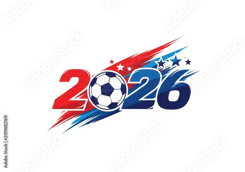 Dynamic 2026 fifa world cup logo with soccer ball and flames isolated on transparent background