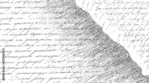 Bild auf Leinwand Faded grey handwritten script texture with diagonal hatching overlay handwriting