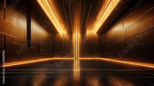 Epic Futuristic Architectural Space Depth Scale and Radiant Light Elements