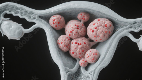 Uterine fibroids are common benign gynecological tumors growing on the uterine wall, closely associated with hormonal changes and female physiological health. They may cause menstrual irregularities, 