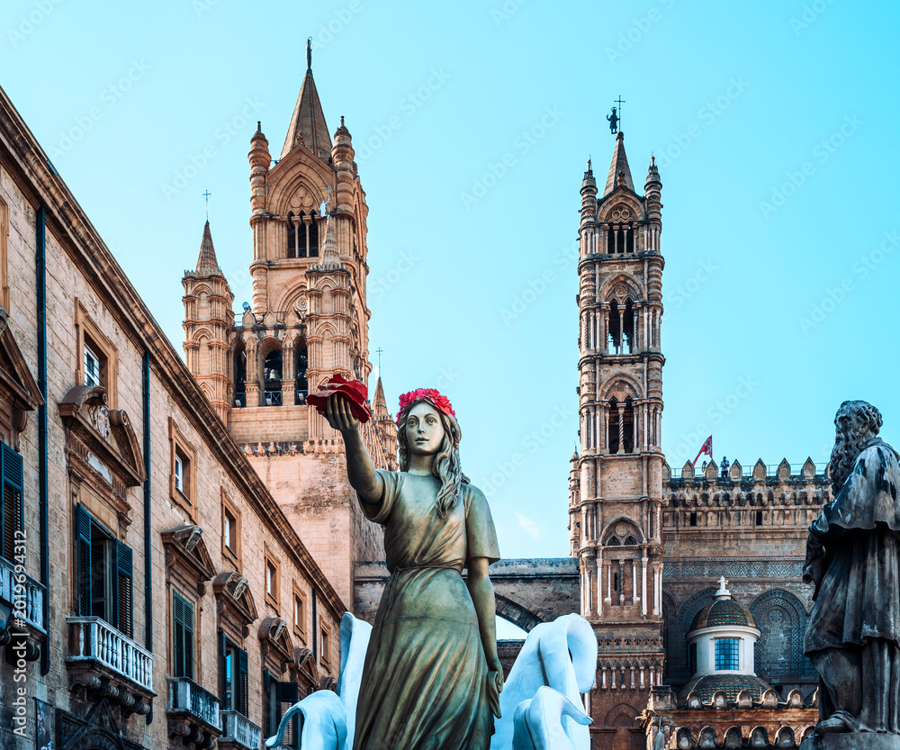 Fototapeta premium Palermo. Pearl of Sicily and the Mediterranean. Magnificent Italy.