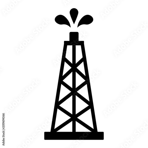 Minimalist oil and gas icon in black and white. Clean vector symbol representing energy and petroleum industry for UI, infographics and industrial design.