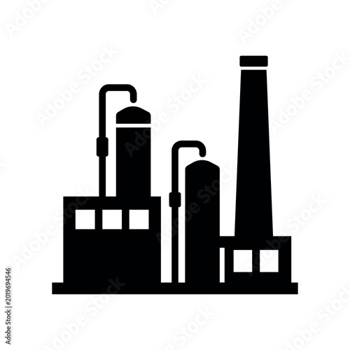 Minimalist oil and gas icon in black and white. Clean vector symbol representing energy and petroleum industry for UI, infographics and industrial design.