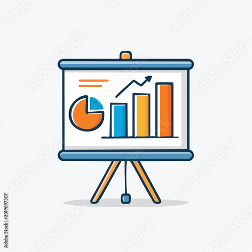 Presentation Board with Charts and Graphs
