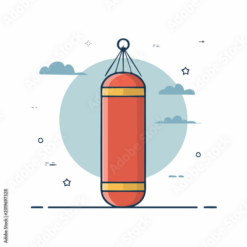 Red Punching Bag Illustration