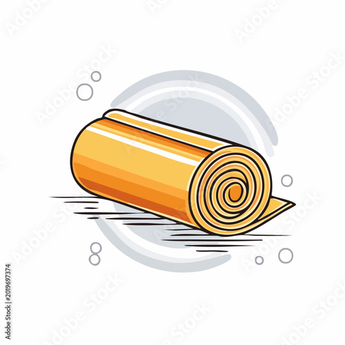 Rolled Yoga Mat Illustration