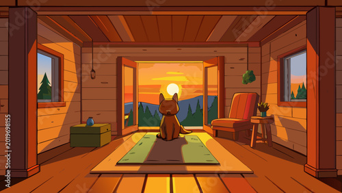 vector  illustration of  business man in the office