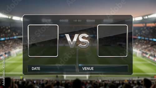 Football Broadcast TV VS Overlay Template Blank Soccer Stadium Professional Match Championship Screen Scoreboard Graphic Team Announcement Sport Editable Design