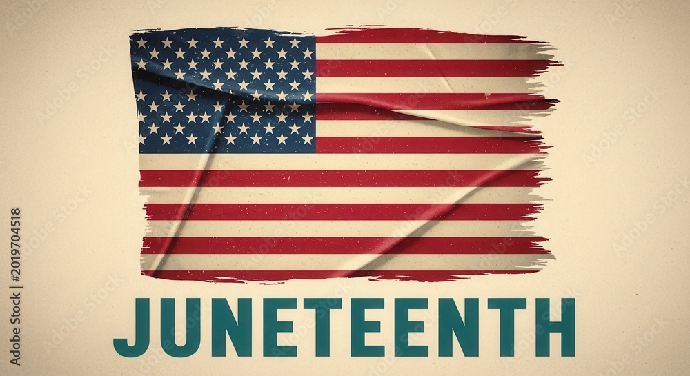 Obraz premium Juneteenth celebration with an artistic american flag design