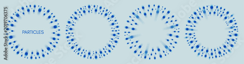 Fotografie A circular frame of ink dots of varying sizes