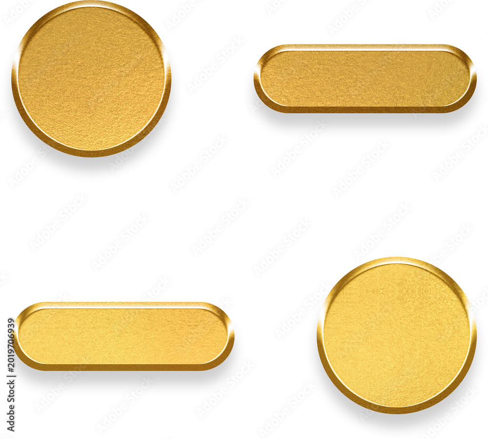 Fototapeta premium Shiny golden filter button in 3D gradient style