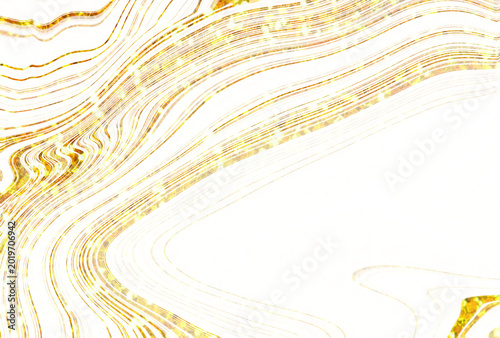 Fotografía Golden liquid waves with shimmering particles during luxury event celebration