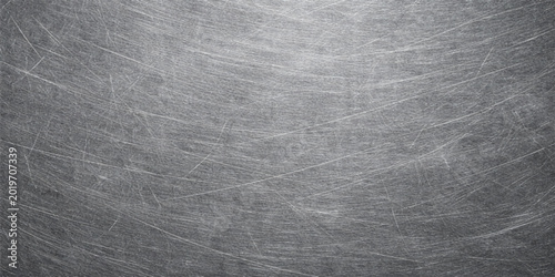 Bild auf Leinwand Brushed Silver Metal Texture Background with Industrial Steel Surface Pattern an