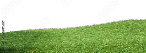 Green grass hill isolated PNG with transparent background