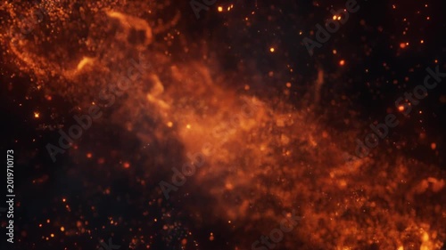 Abstract Fire Particles Motion Background – Glowing Sparks and Embers Cinematic Animation
