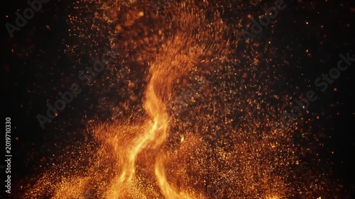 Abstract Fire Particles Motion Background – Glowing Sparks and Embers Cinematic Animation