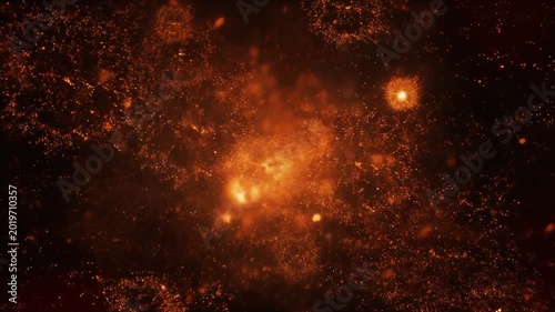 Abstract Fire Particles Motion Background – Glowing Sparks and Embers Cinematic Animation
