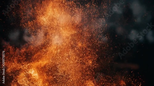 Abstract Fire Particles Motion Background – Glowing Sparks and Embers Cinematic Animation